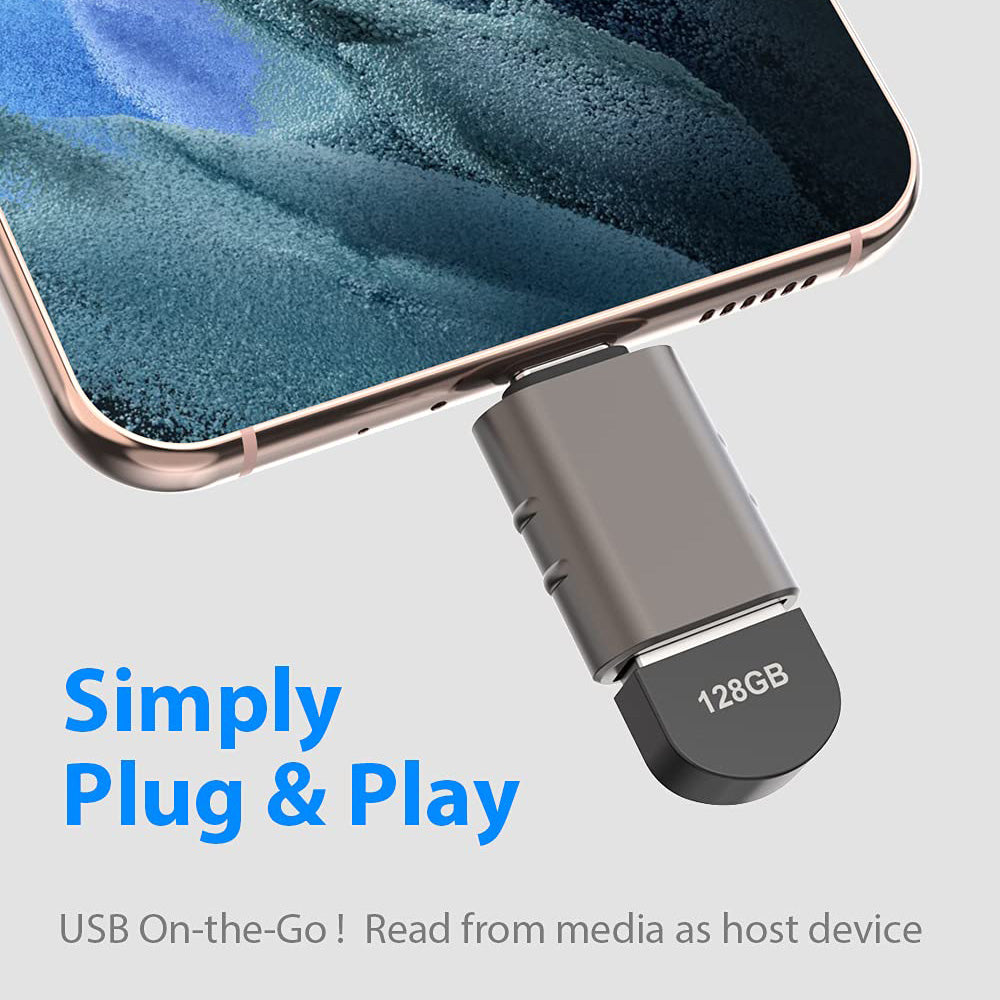 Адаптер OTG USB-C - USB-A Techsuit A10 SlateVolt, Сив