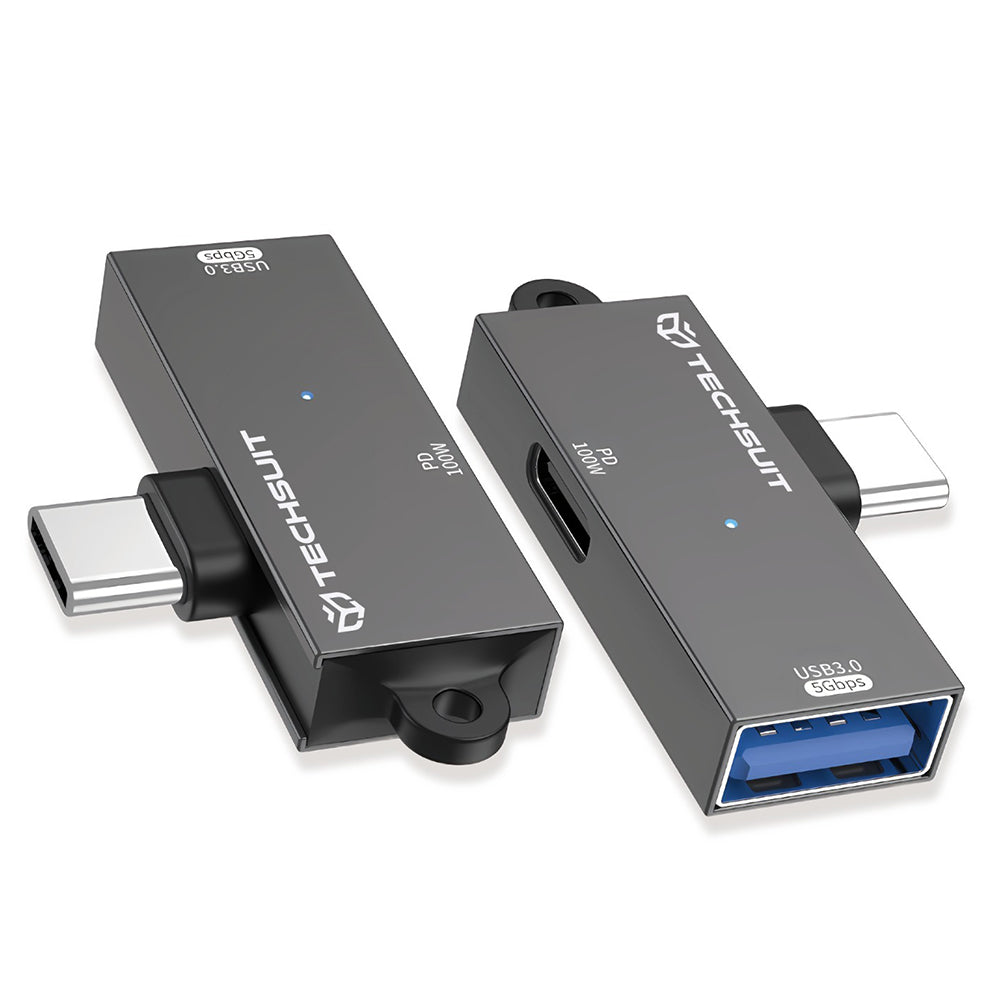 Адаптер OTG USB-C - USB-A Techsuit A21, Сив