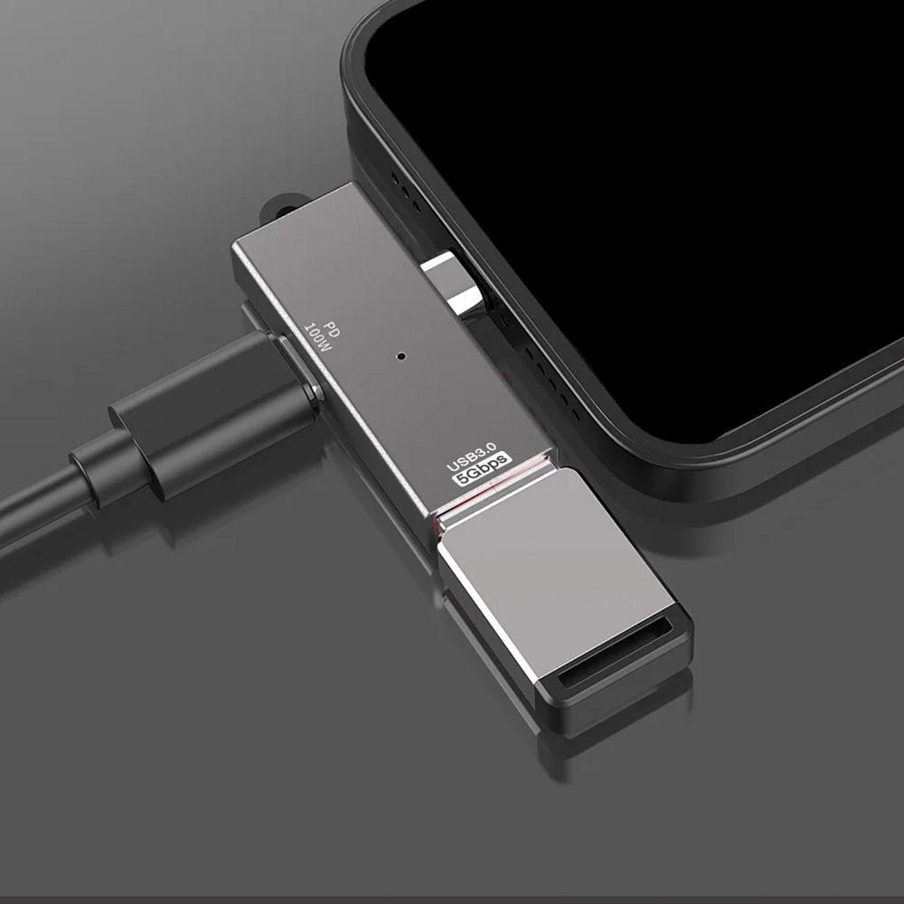 Адаптер OTG USB-C - USB-A Techsuit A21, Сив