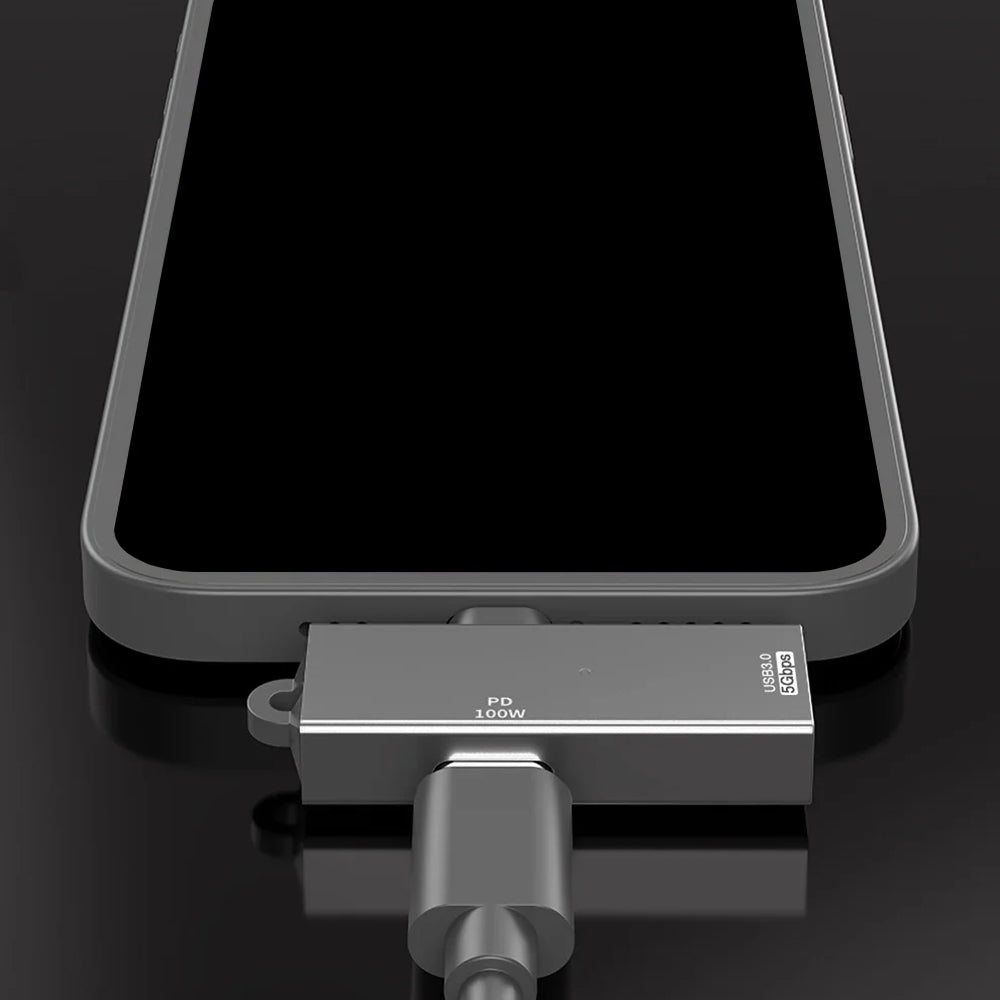 Адаптер OTG USB-C - USB-A Techsuit A21, Сив