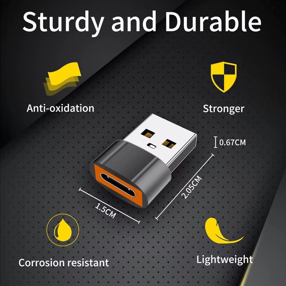 Адаптер за данни и зареждане USB-C - USB-A Techsuit A4 HyperPort, Черно Оранжев