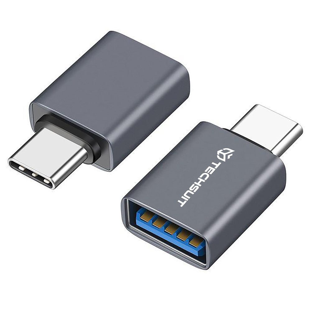 Адаптер OTG USB-C - USB-A Techsuit A8 SlateVolt, Сив