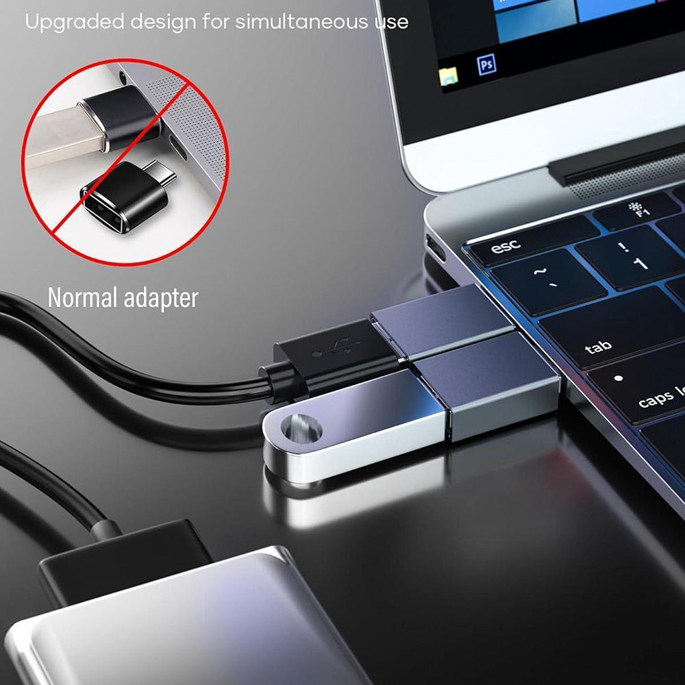 Адаптер OTG USB-C - USB-A Techsuit A8 SlateVolt, Сив