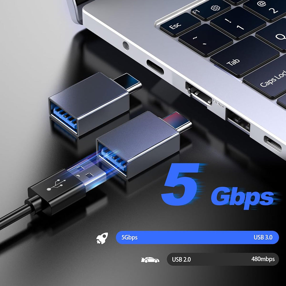 Адаптер OTG USB-C - USB-A Techsuit A8 SlateVolt, Сив