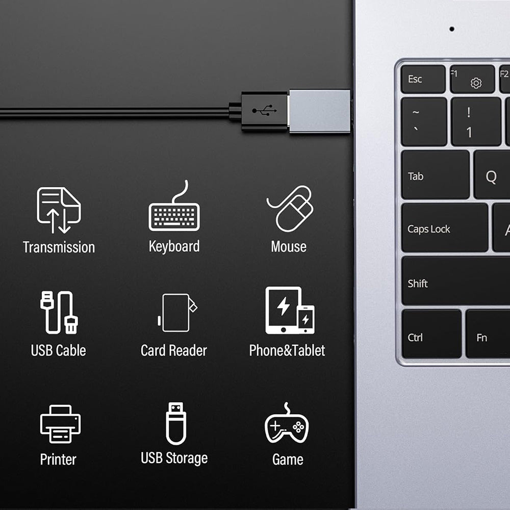 Адаптер OTG USB-C - USB-A Techsuit A8 SlateVolt, Сив