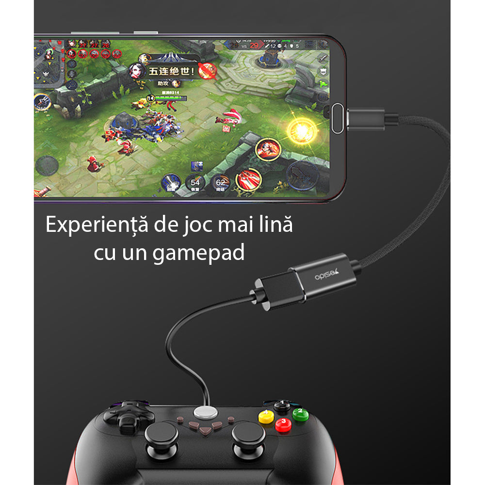 Адаптер OTG USB-C - USB-A Yesido GS01, Черен
