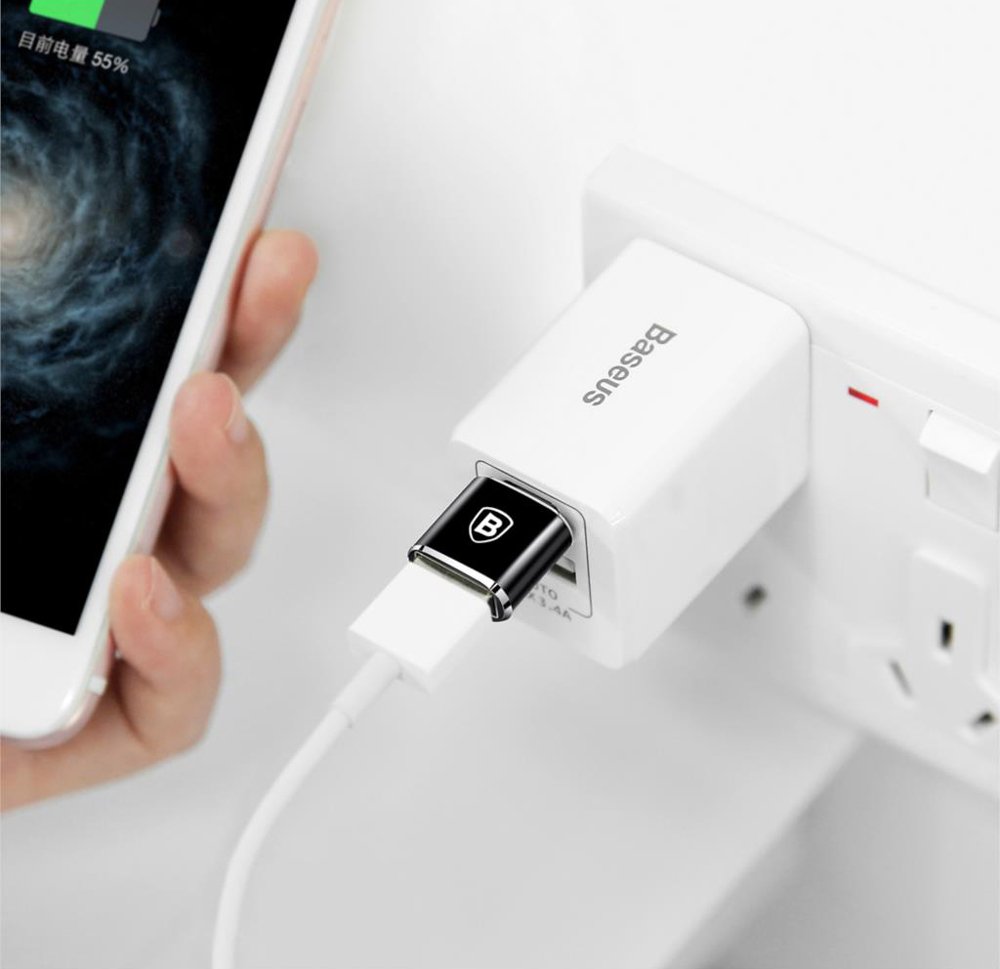 Адаптер OTG USB-C - USB-A Baseus, Черен CATOTG-01