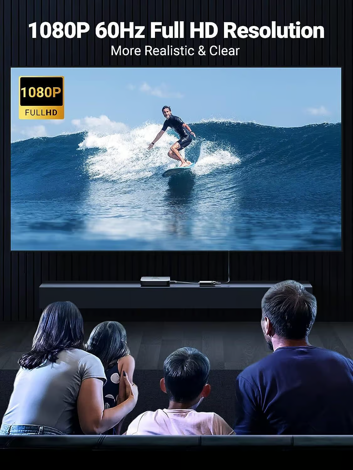 Видео адаптер UGREEN CM611 (90813), HDMI - VGA, 1080P, Черен