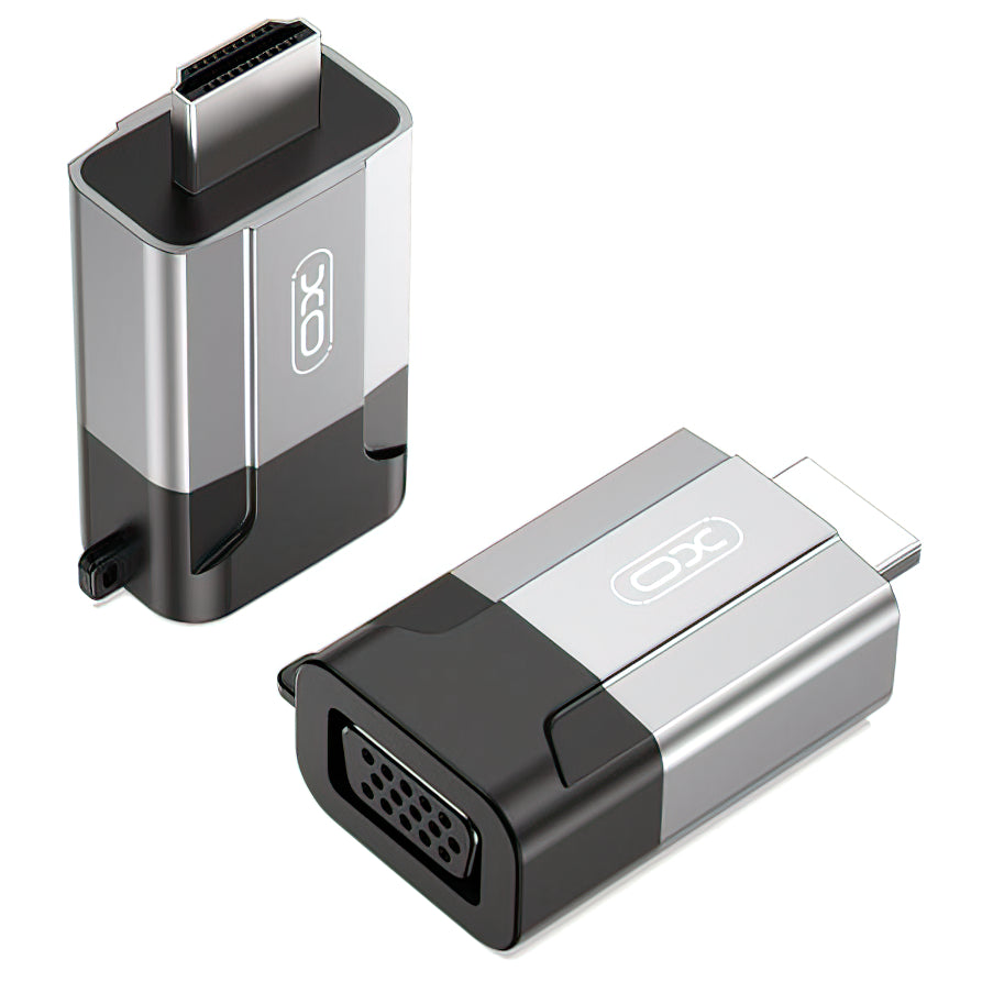 Видеоадаптер XO Design GB014, HDMI - VGA, сив
