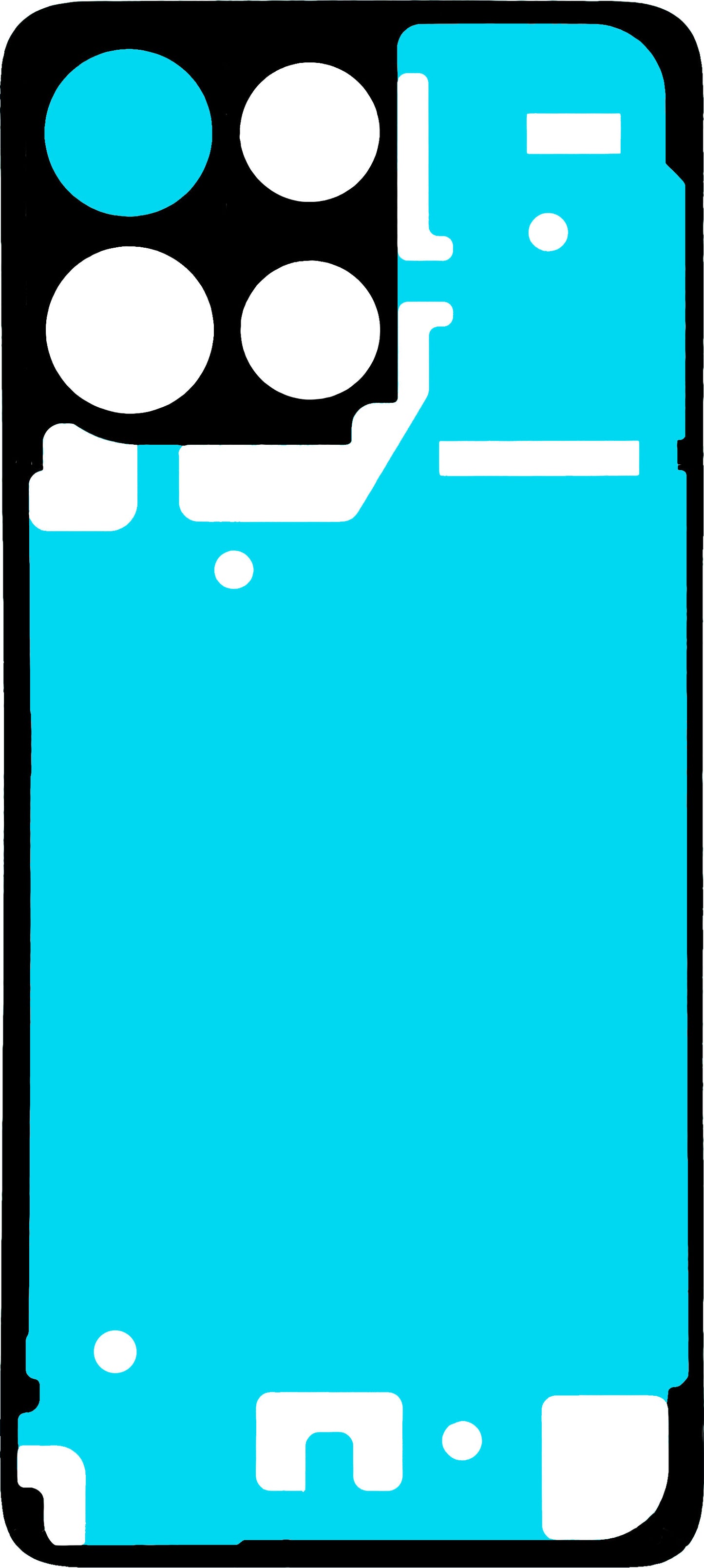 Лепило за заден капак на батерия Motorola Moto G17, Service Pack S948F12616