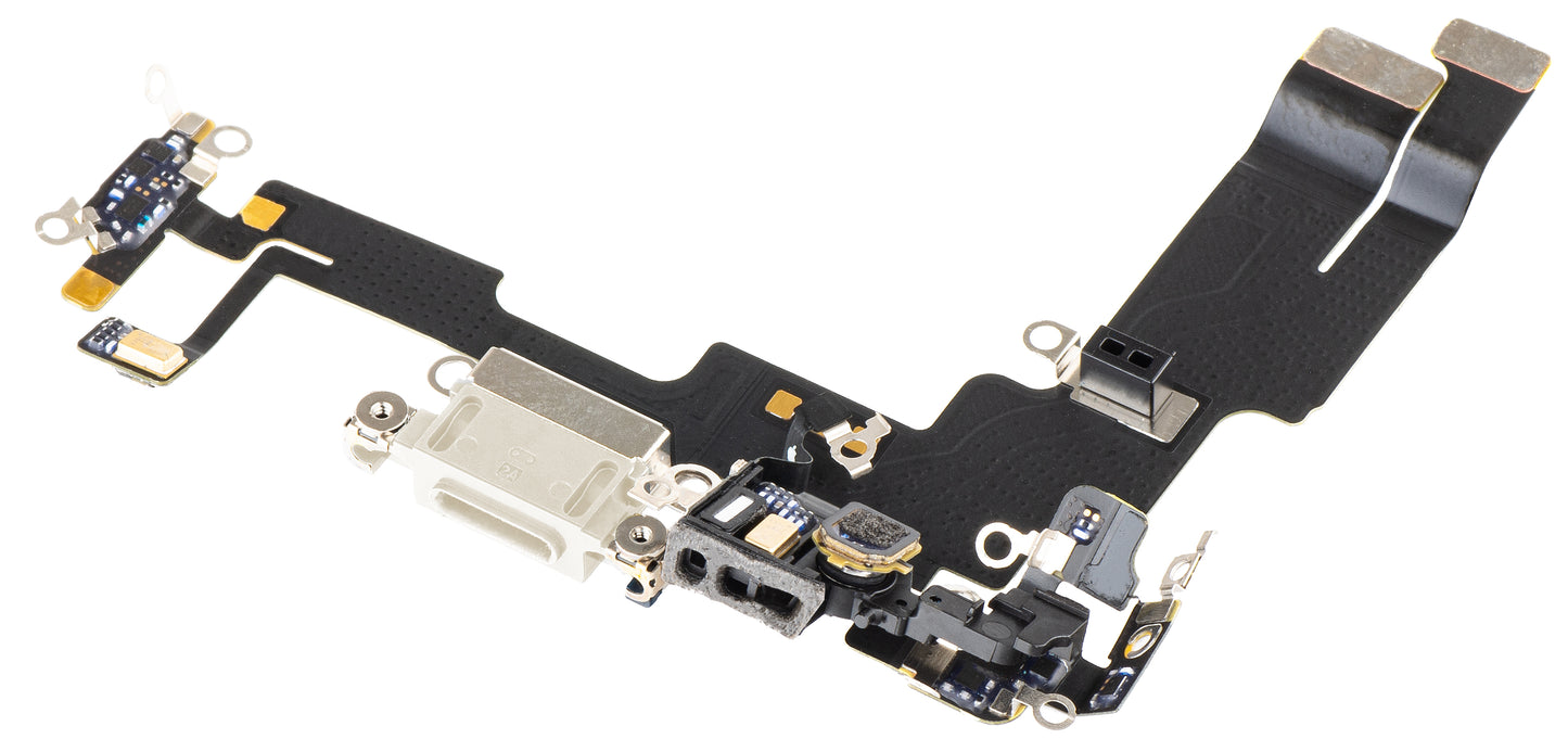 Слушалка с конектор за зареждане - Микрофон за Apple iPhone 14, сребриста