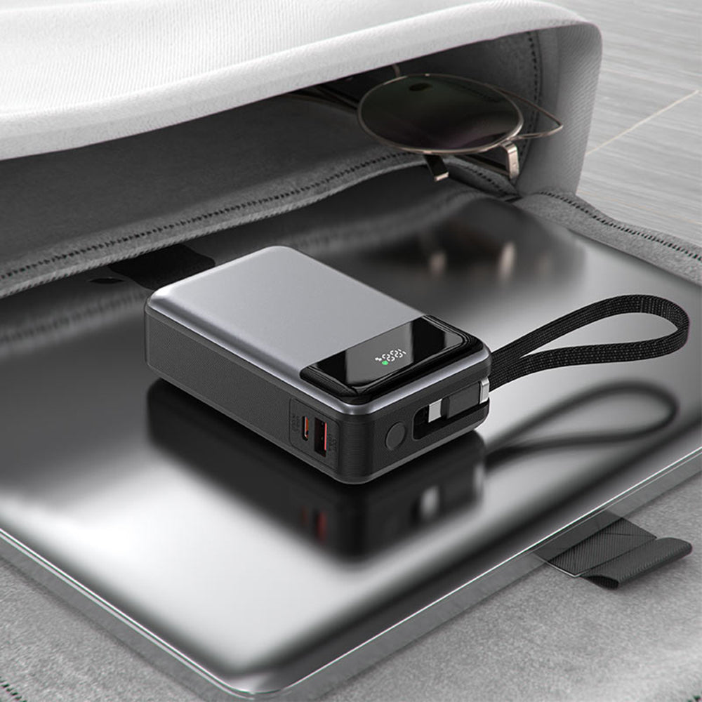 Външна батерия Acefast M21, 20000mAh, 65W, QC + PD, 1 x USB-A - 2 x USB-C, Черна