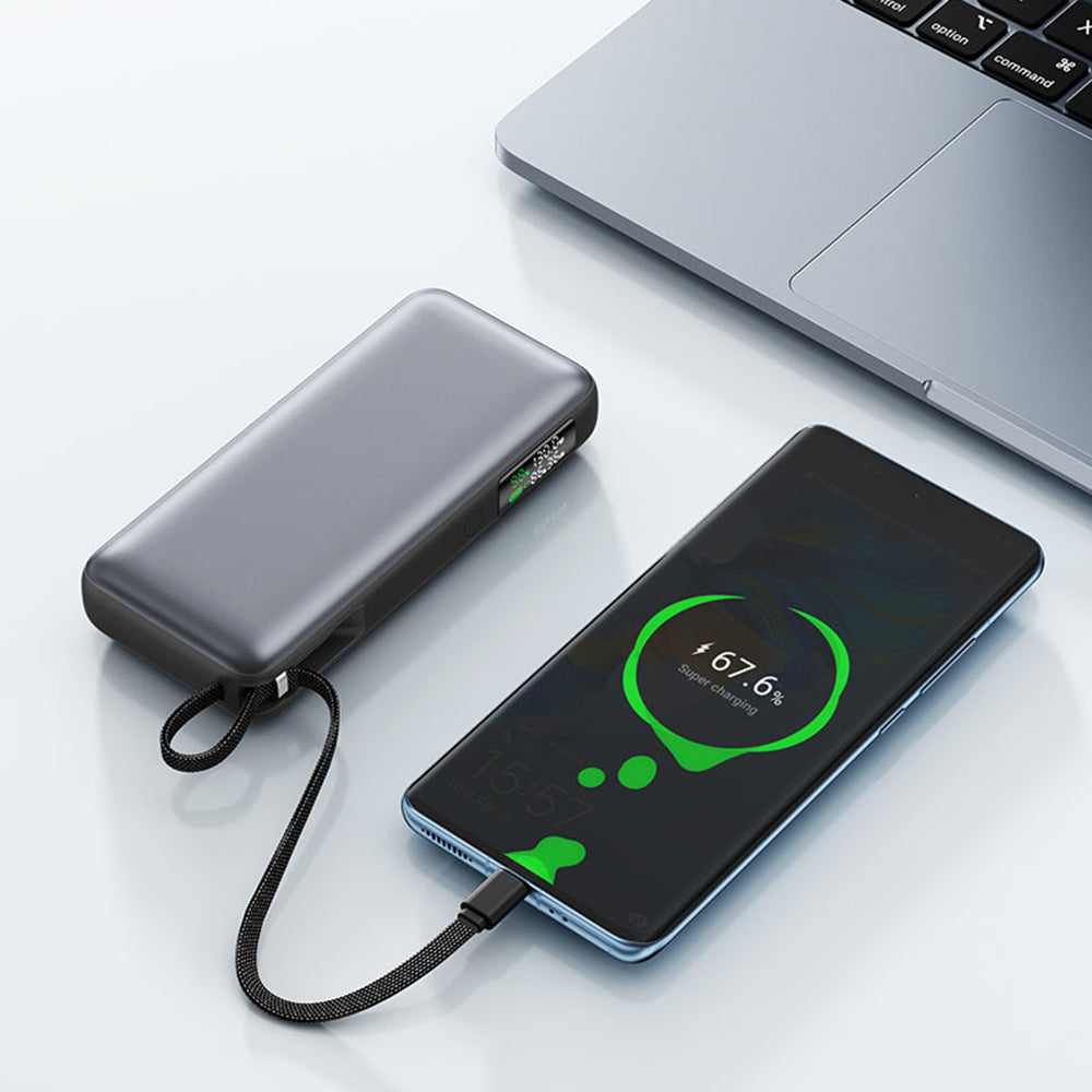 Външна батерия Acefast M22, 20000mAh, 130W, QC + PD, 1 x USB-A - 2 x USB-C, Черна