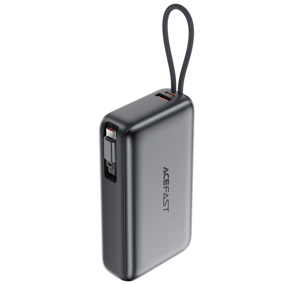 Външна батерия Acefast M34, 20000mAh, 45W, QC + PD, 1 x USB-A - 2 x USB-C, Сив