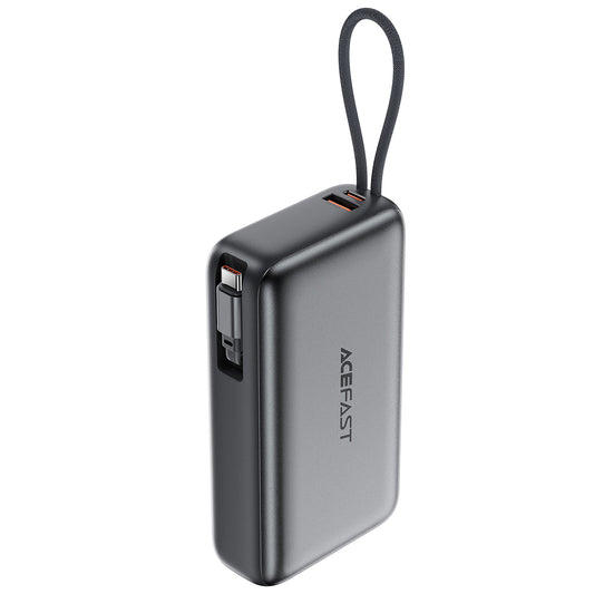 Външна батерия Acefast M34, 20000mAh, 45W, QC + PD, 1 x USB-A - 2 x USB-C, Сив