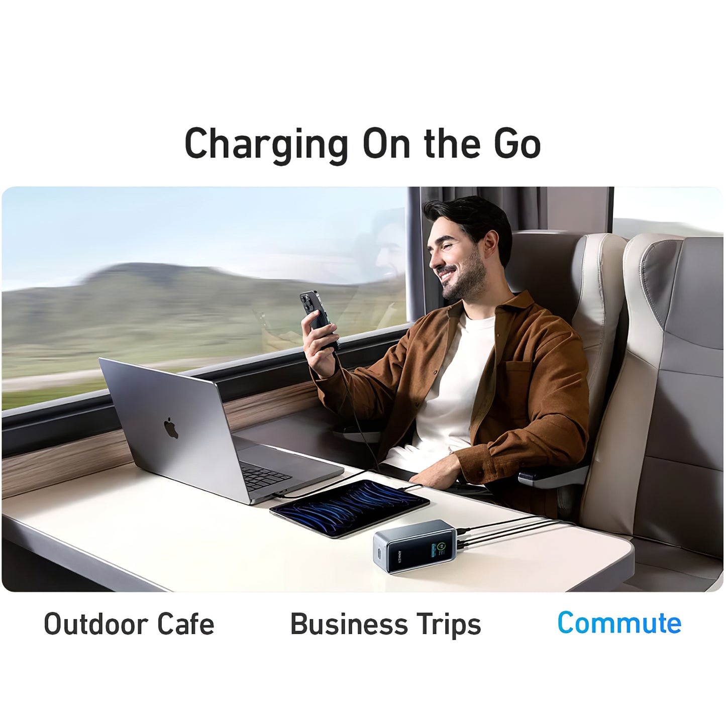 Външна батерия Anker Prime, 20000mAh, 200W, QC + PD, 1 x USB-A - 2 x USB-C, черна A1336011