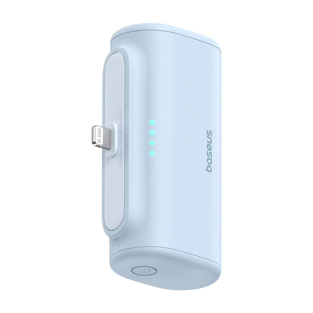Външна батерия Baseus Compact, 5000mAh, 20W, PD, 1 x Lightning - 1 x USB-C, Синя P10068307313-00