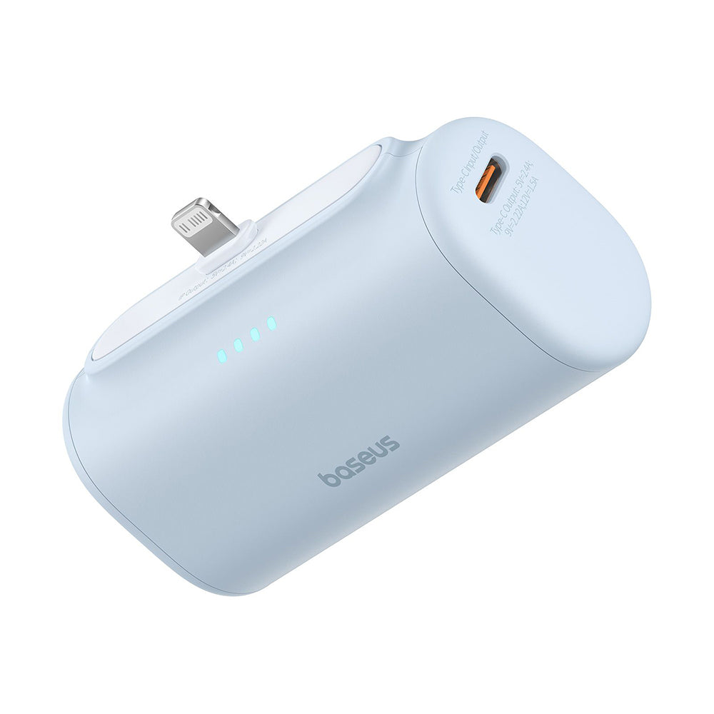 Външна батерия Baseus Compact, 5000mAh, 20W, PD, 1 x Lightning - 1 x USB-C, Синя P10068307313-00
