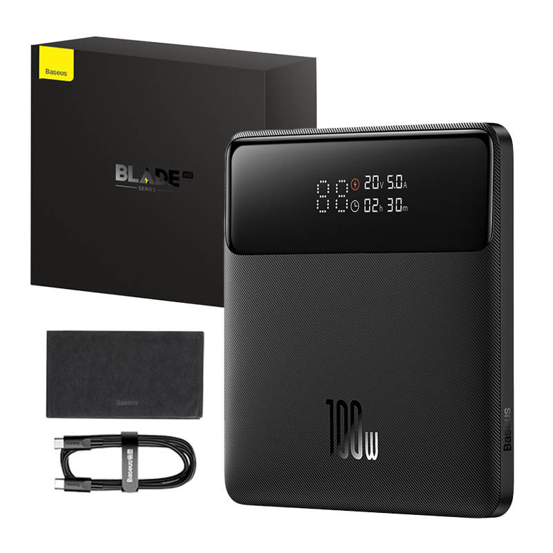 Външна батерия Baseus Blade HD, 20000mAh, 100W, QC + PD, 2 x USB-A - 2 x USB-C, Черна PPBL000301