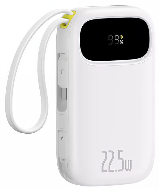 Външна батерия Baseus EnerFill FC31, 10000mAh, 22.5W, QC + PD, 1 x Lightning - 1 x USB-A - 2 x USB-C, Бяла P10082106213-00