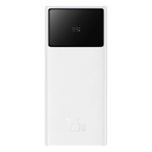 Външна батерия Baseus EnerFill FP41, 30000mAh, 22.5W, QC + PD, 1 x USB-C - 2 x USB-A, Бяла
