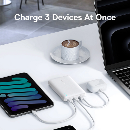 Външна батерия Baseus EnerFill FP21, 10000mAh, 22.5W, QC + PD, 1 x USB-A - 2 x USB-C, Бяла P1008210D213-00
