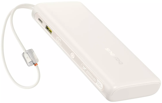 Външна батерия Baseus EnerFill FC41, 20000mAh, 100W, QC + PD, 1 x USB-A - 3 x USB-C, Бяла E0028N04
