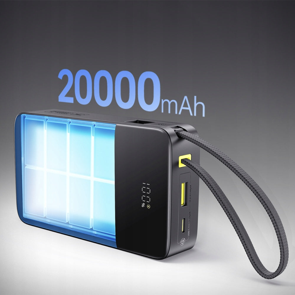 Външна батерия Baseus EnerFill Bipow2 Pro, 20000mAh, 22.5W, QC + PD, 1 x USB-A - 2 x USB-C, Черна E0027701