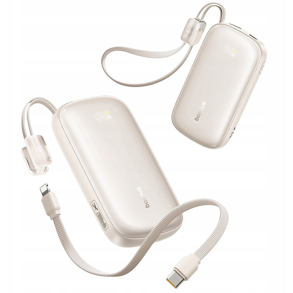Външна батерия Baseus EnerFill FC21 Qpow 3 Ultra, 20000mAh, 22.5W, QC + PD, 1 x USB-A - 1 x USB-C, Бежов E0027M01
