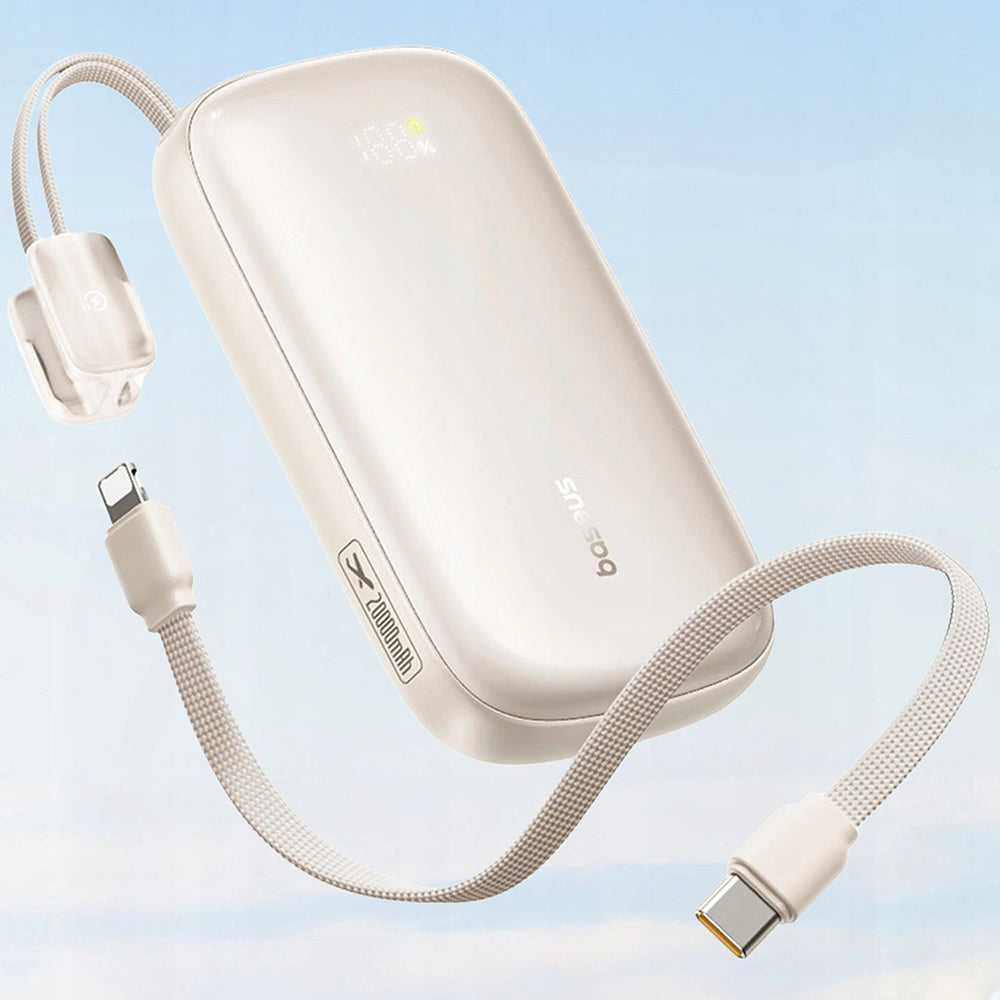 Външна батерия Baseus EnerFill FC21 Qpow 3 Ultra, 20000mAh, 22.5W, QC + PD, 1 x USB-A - 1 x USB-C, Бежов E0027M01