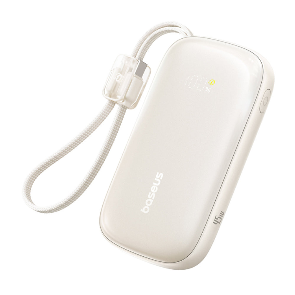Външна батерия Baseus EnerFill FC21 Qpow 3 Ultra, 20000mAh, 45W, QC + PD, 1 x USB-A - 1 x USB-C, Бежов E0027P01