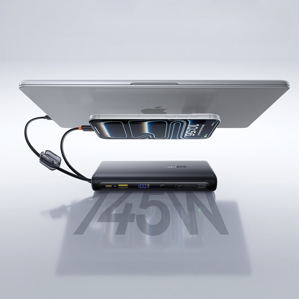 Външна батерия Baseus EnerFill FC41, 25000mAh, 145W, QC + PD, 1 x USB-A - 3 x USB-C, Черна E0028H03
