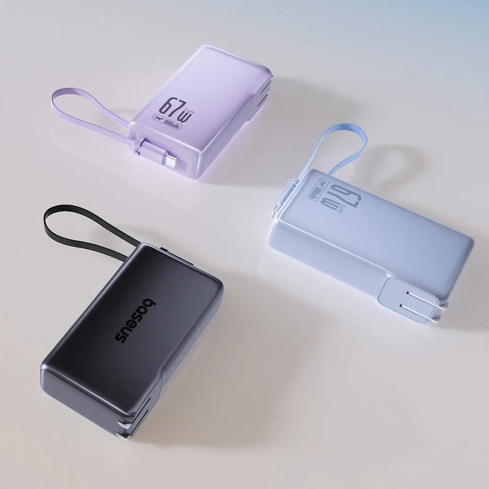 Външна батерия Baseus Nomos NT11 Omni US, 10000mAh, 67W, QC + PD, 1 x USB-A - 2 x USB-C, Черна P10078807123-00
