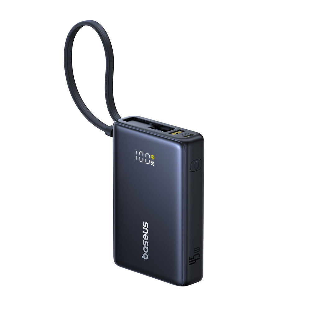 Външна батерия Baseus PicoGo, 10000mAh, 45W, QC + PD, 1 x USB-A - 2 x USB-C, Черна P10076803123-00