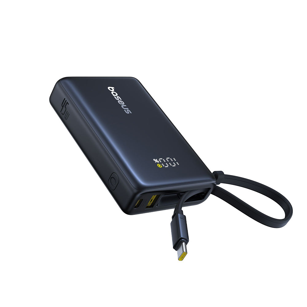 Външна батерия Baseus PicoGo, 10000mAh, 45W, QC + PD, 1 x USB-A - 2 x USB-C, Черна P10076803123-00