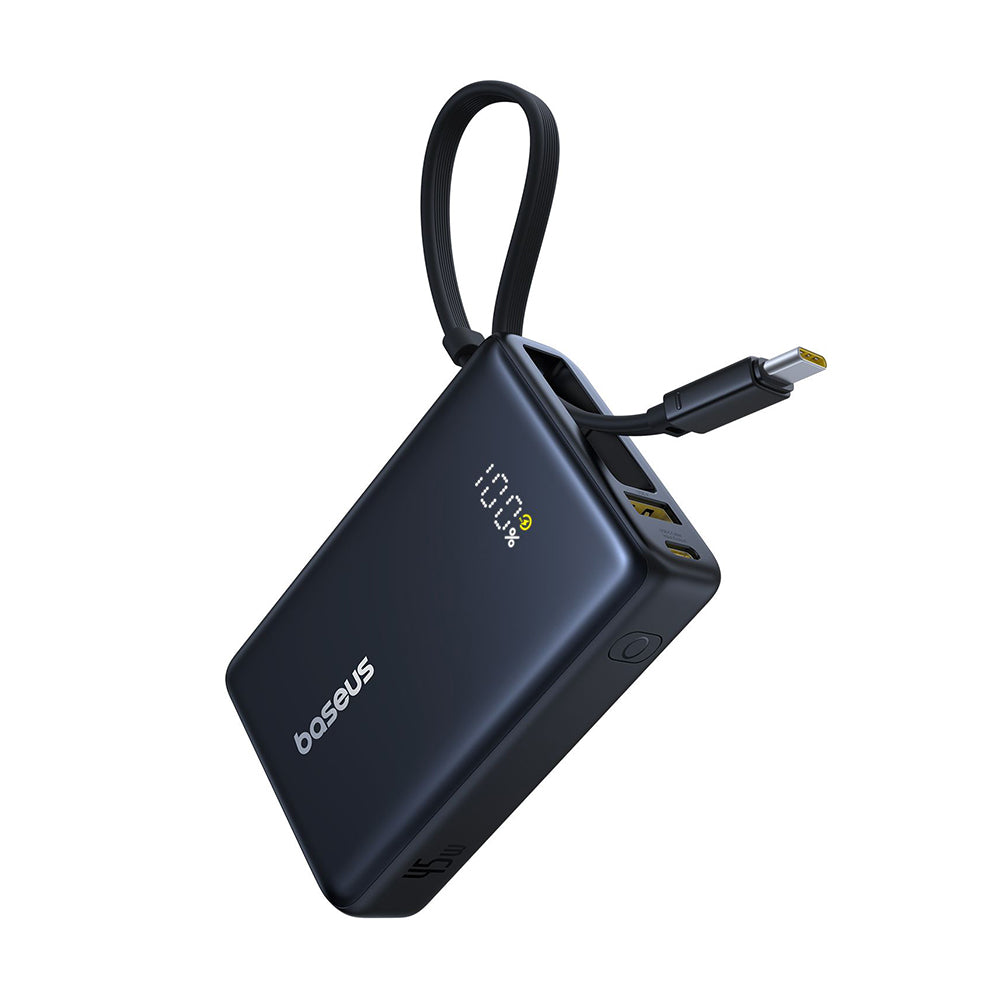 Външна батерия Baseus PicoGo, 10000mAh, 45W, QC + PD, 1 x USB-A - 2 x USB-C, Черна P10076803123-00
