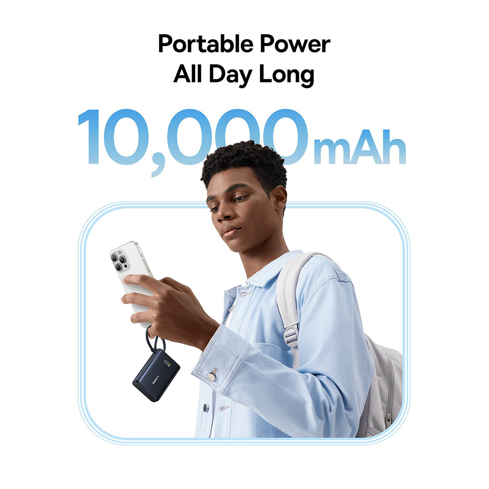 Външна батерия Baseus PicoGo, 10000mAh, 45W, QC + PD, 1 x USB-A - 2 x USB-C, Черна P10076803123-00