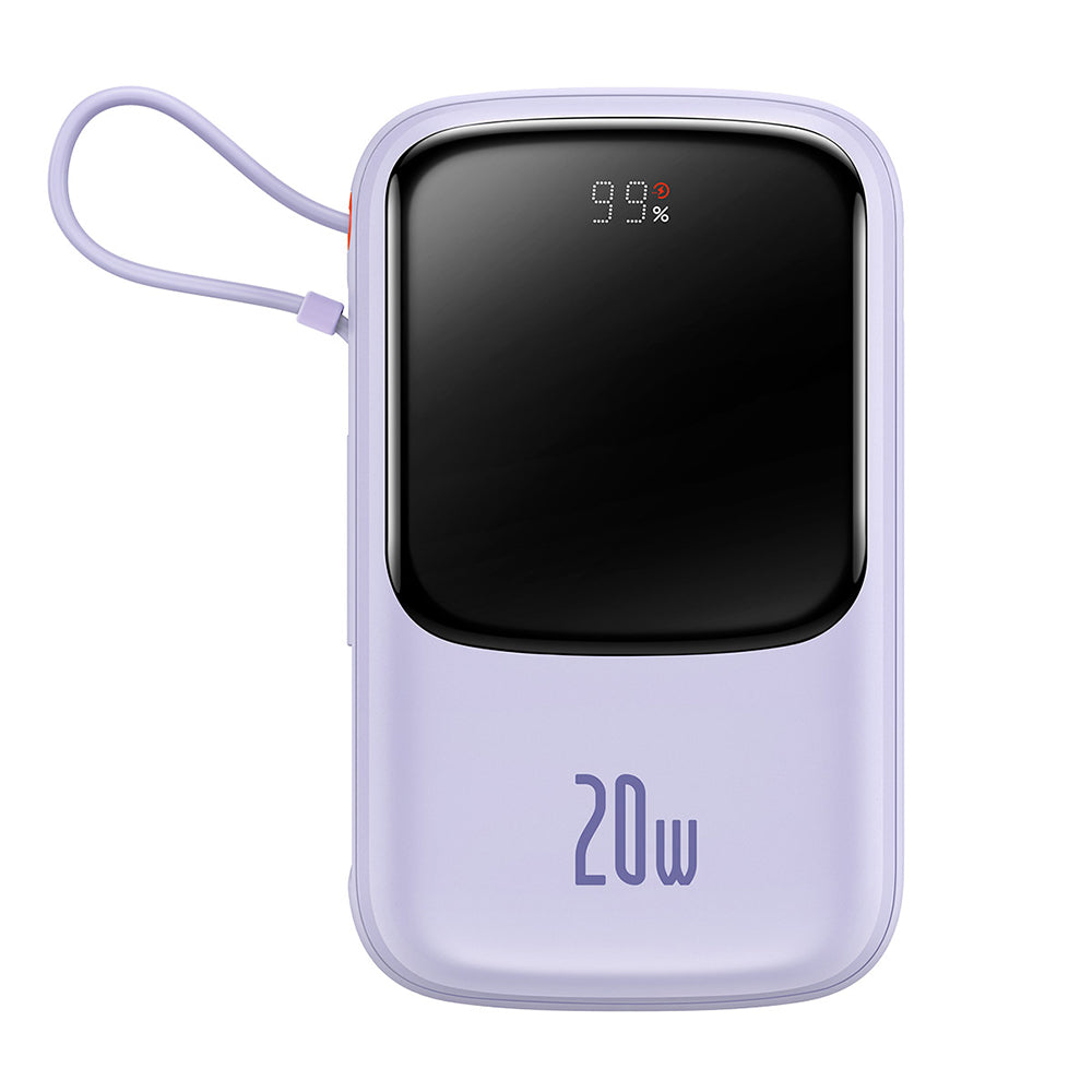 Външна батерия Baseus Qpow Pro, 20000mAh, 20W, QC + PD, 1 x Lightning - 1 x USB-A - 1 x USB-C, Лилав PPQD030005