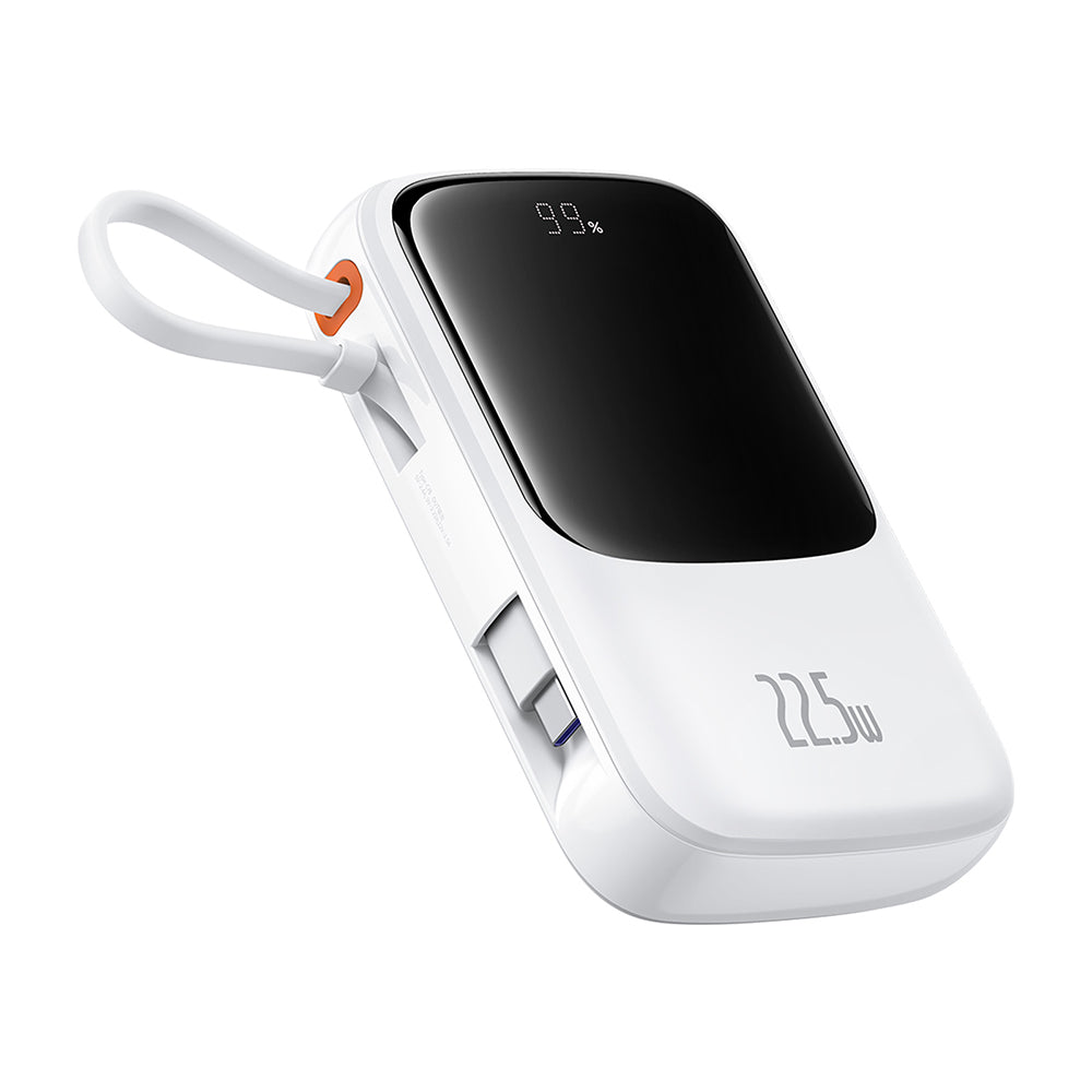Външна батерия Baseus Qpow Pro+, 10000mAh, 22.5W, QC + PD, 1 x USB-A - 2 x USB-C, Бяла P10067101213-00