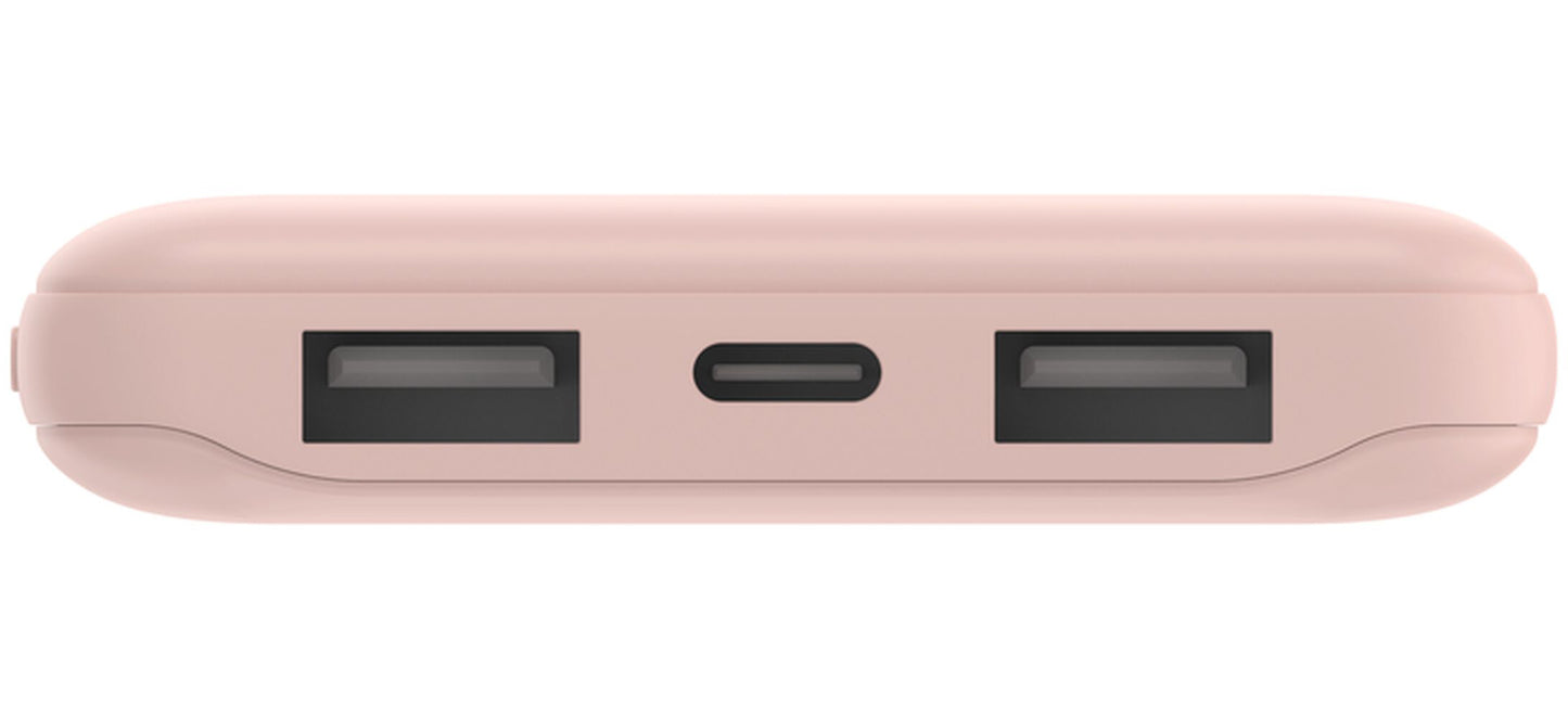 Външна батерия Belkin BoostCharge, 10000mAh, 15W, 1 x USB-C - 2 x USB-A, Розов BPB011btRG
