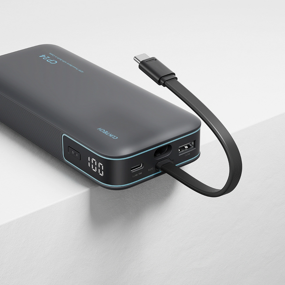 Външна батерия Cuktech LPB200N, 20000mAh, 40W, QC + PD, 1 x USB-A - 2 x USB-C, Черна CUKL200NMXGR
