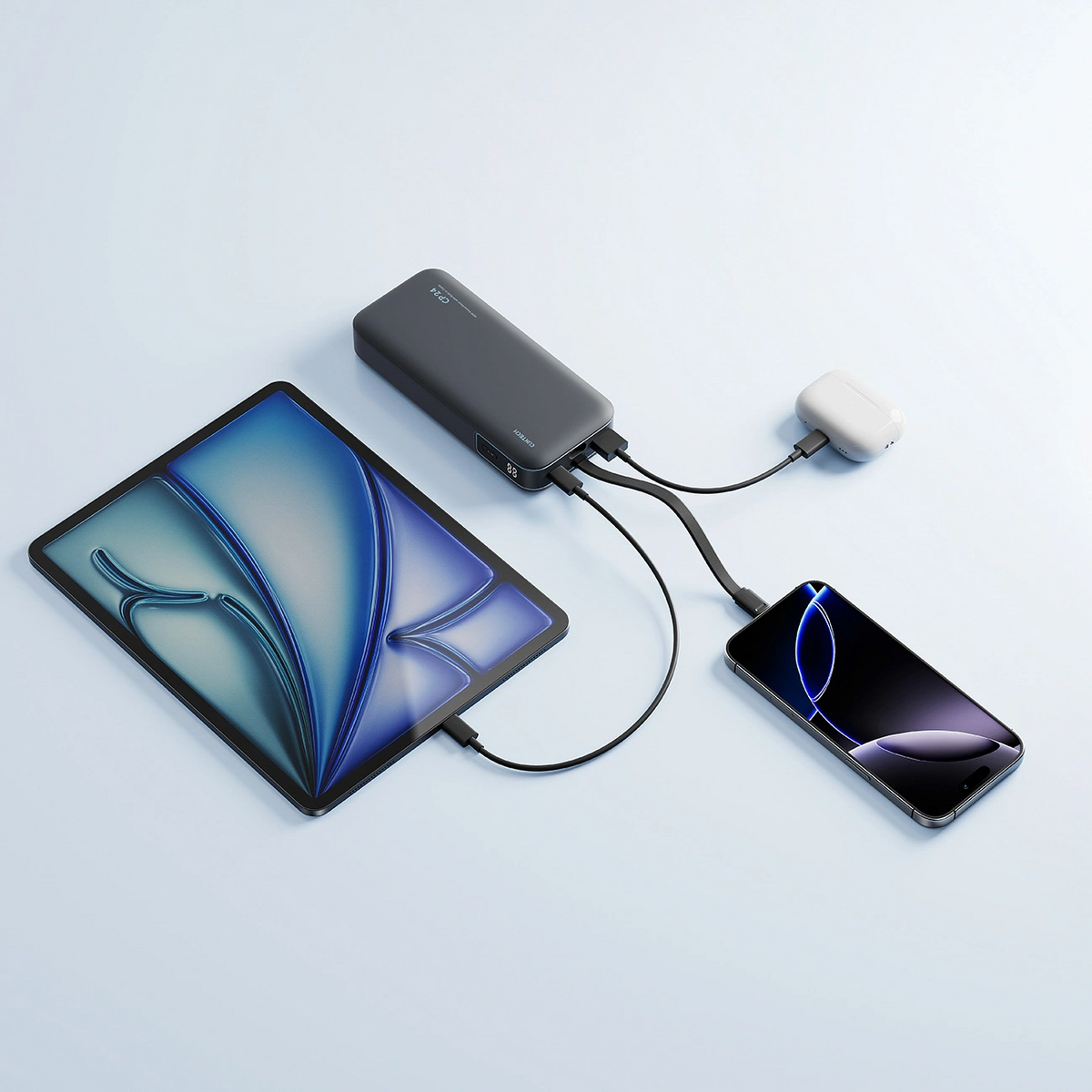 Външна батерия Cuktech LPB200N, 20000mAh, 40W, QC + PD, 1 x USB-A - 2 x USB-C, Черна CUKL200NMXGR