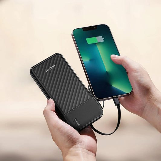 Външна батерия Dudao K11, 10000mAh, 10W, 1 x Lightning - 1 x microUSB - 1 x USB-A - 1 x USB-C, Черна