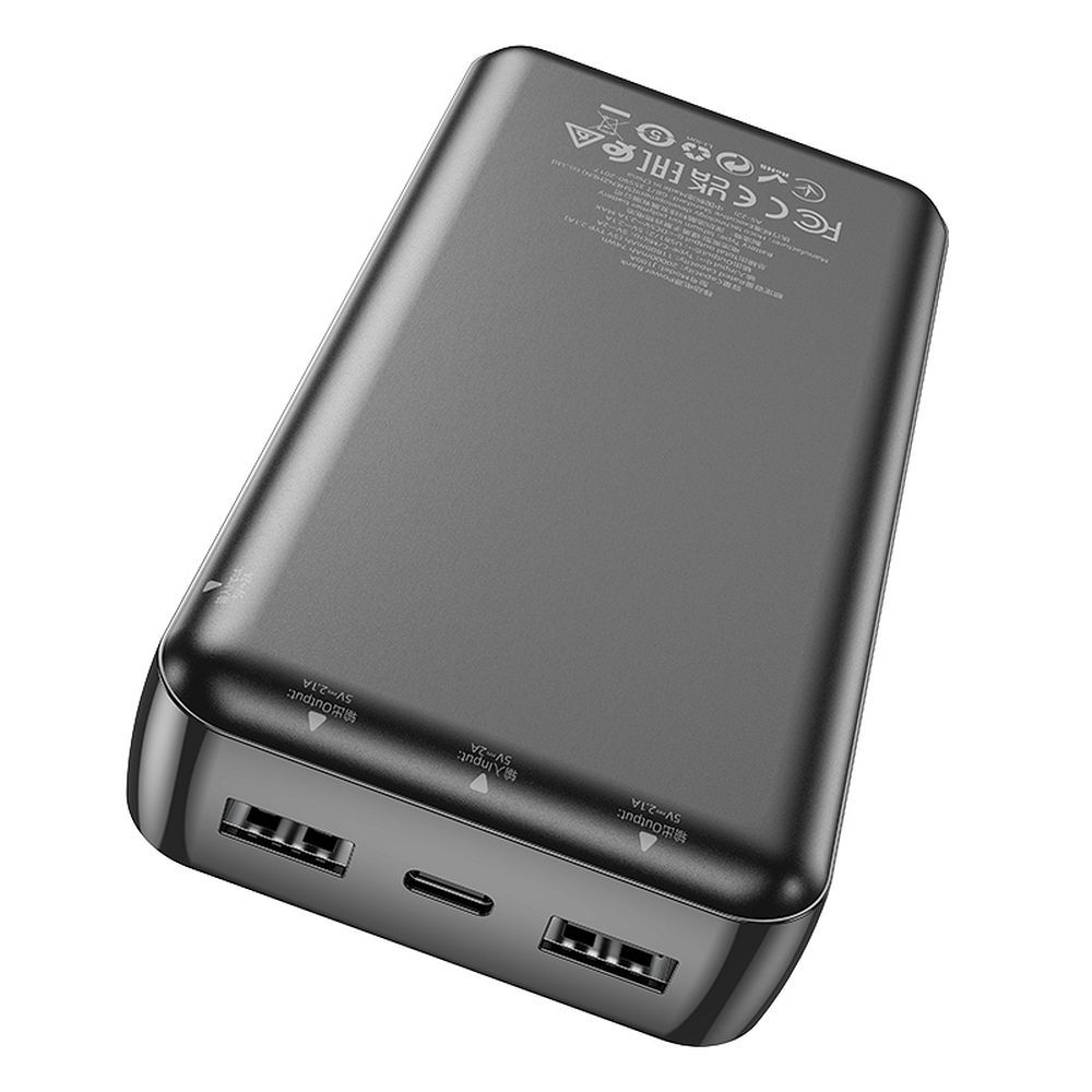 Външна батерия HOCO J100A, 20000mAh, 10W, 2 x USB-A, Черна