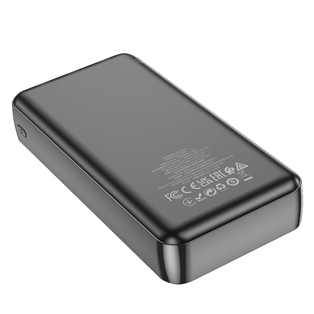Външна батерия HOCO J100A, 20000mAh, 10W, 2 x USB-A, Черна