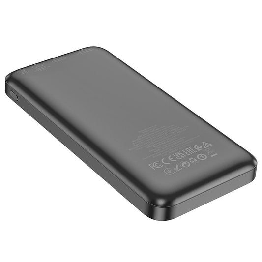 Външна батерия HOCO J101, 10000mAh, 22.5W, QC + PD, 1 x USB-C - 2 x USB-A, Черна
