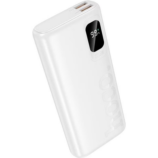 Външна батерия HOCO J158 Pro Runner, 10000mAh, 22.5W, QC + PD, 1 x USB-C - 2 x USB-A, Бяла