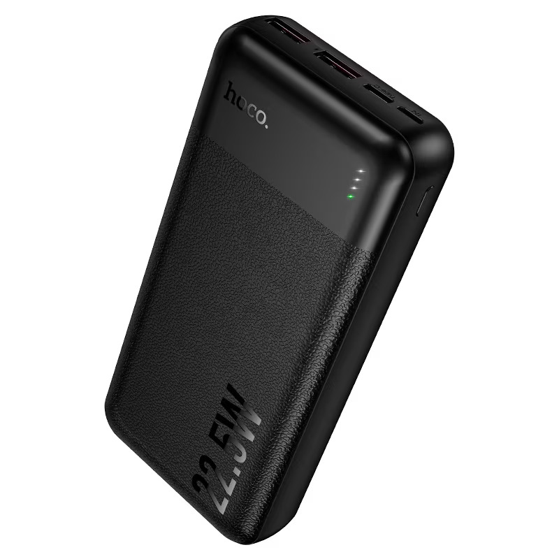 HOCO J159A Essence Power Bank, 20000mAh, 22.5W, QC + PD, 1 x USB-C - 2 x USB-A, Black