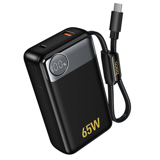Външна батерия HOCO Q53, 12000mAh, 65W, QC + PD, 1 x USB-A - 2 x USB-C, Черна