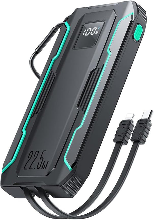 Външна батерия Joyroom JR-L017, 10000mAh, 22.5W, QC + PD, 1 x Lightning - 1 x USB-A - 2 x USB-C, Черна
